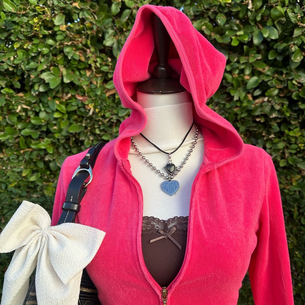✨2000’s Juicy Couture hot Pink zip up - Picture 2 of 7